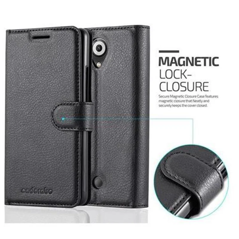 Cadorabo Hülle kompatibel mit WIKO U FEEL Schutzhülle mit Magnetverschluss, Standfunktion und Kartenfach