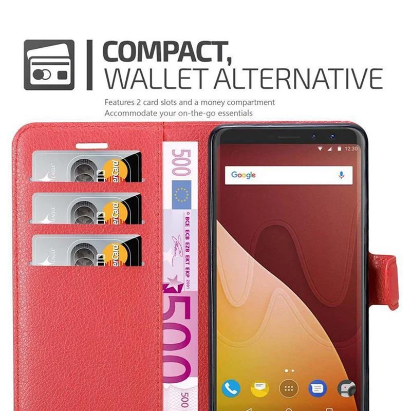 Cadorabo Hülle kompatibel mit WIKO VIEW PRIME Schutzhülle mit Magnetverschluss, Standfunktion und Kartenfach