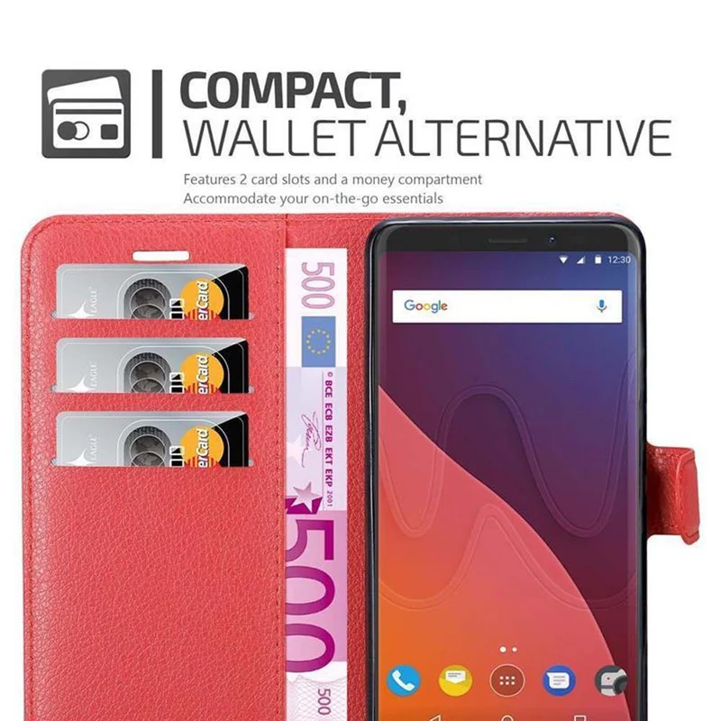 Cadorabo Hülle kompatibel mit WIKO VIEW Schutzhülle mit Magnetverschluss, Standfunktion und Kartenfach