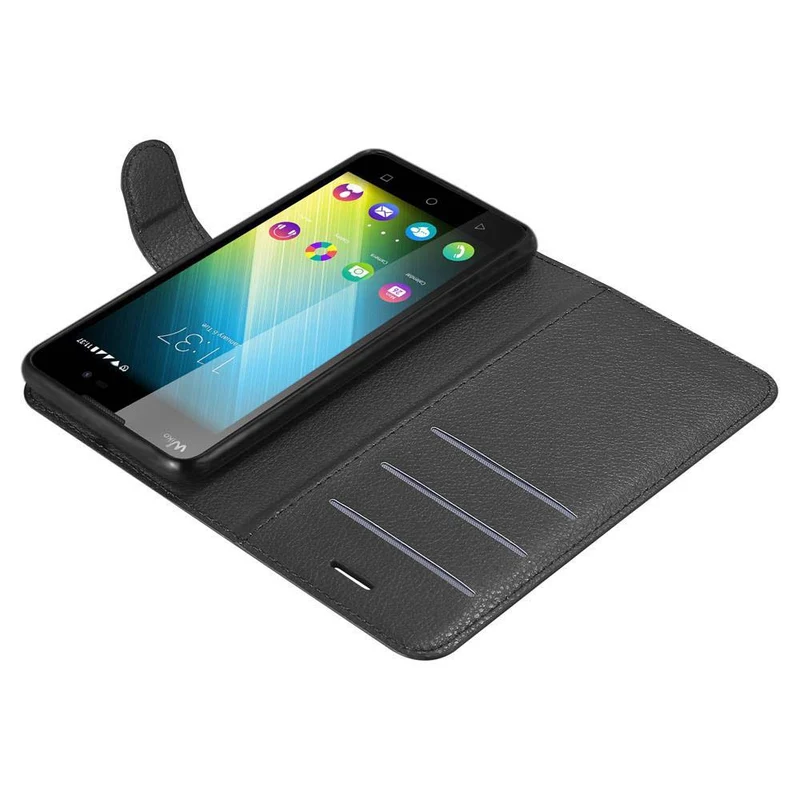 Cadorabo Hülle kompatibel mit WIKO LENNY 2 Schutzhülle mit Magnetverschluss, Standfunktion und Kartenfach