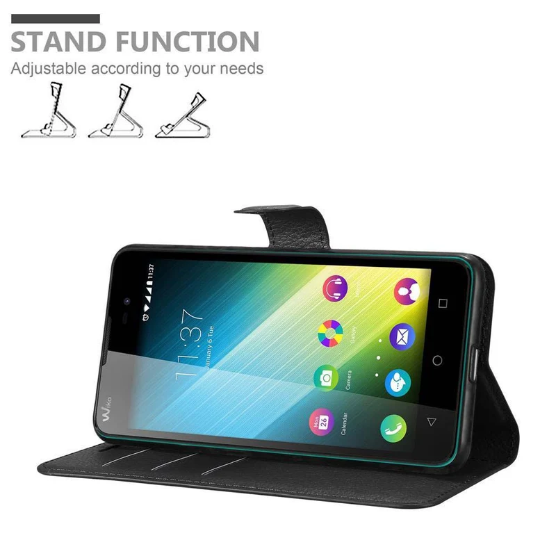 Cadorabo Hülle kompatibel mit WIKO LENNY 2 Schutzhülle mit Magnetverschluss, Standfunktion und Kartenfach