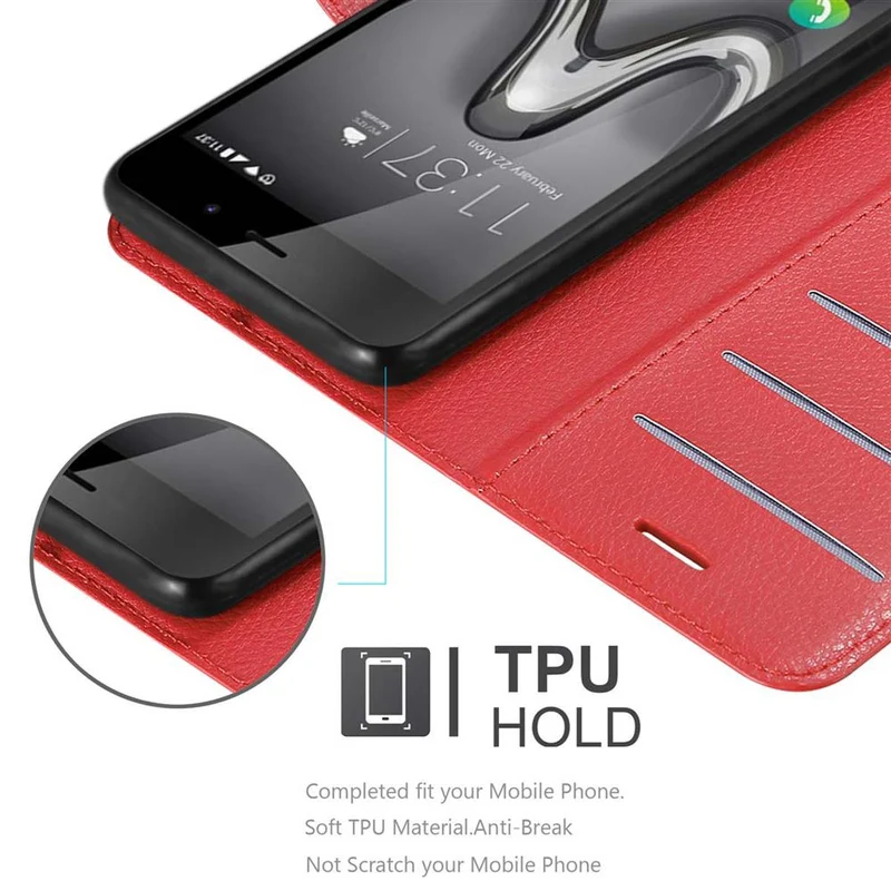 Cadorabo Hülle kompatibel mit WIKO TOMMY 2 Schutzhülle mit Magnetverschluss, Standfunktion und Kartenfach