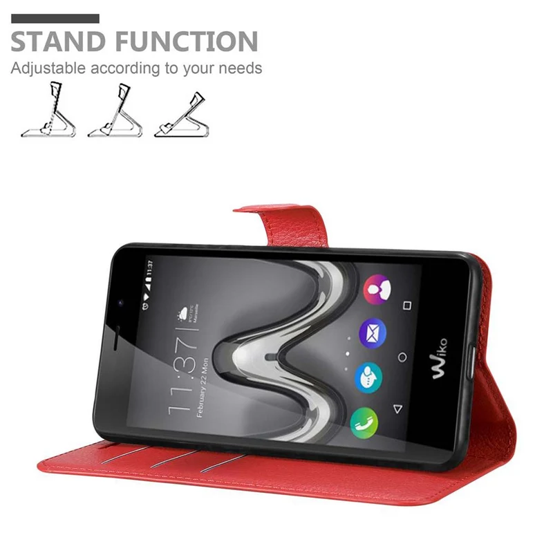 Cadorabo Hülle kompatibel mit WIKO TOMMY 2 Schutzhülle mit Magnetverschluss, Standfunktion und Kartenfach