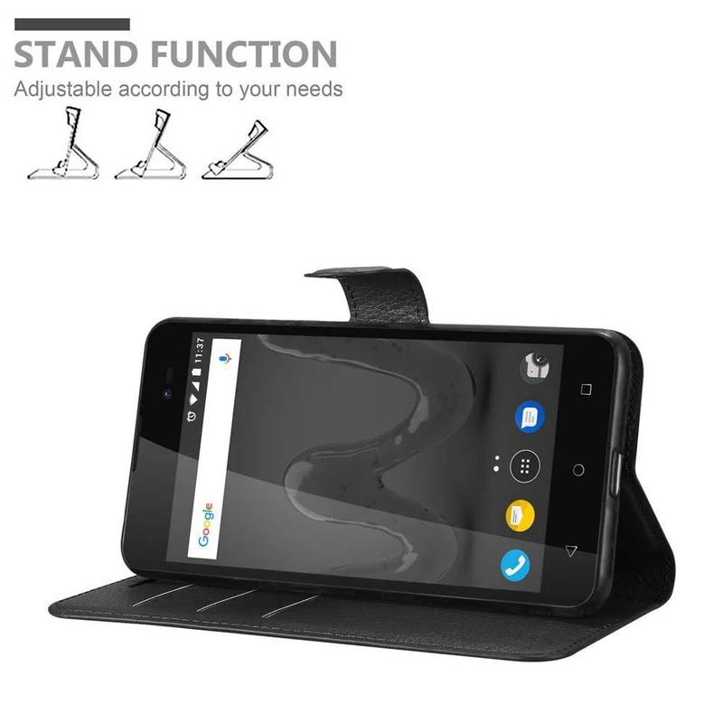 Cadorabo Hülle kompatibel mit WIKO SUNNY 2 Schutzhülle mit Magnetverschluss, Standfunktion und Kartenfach