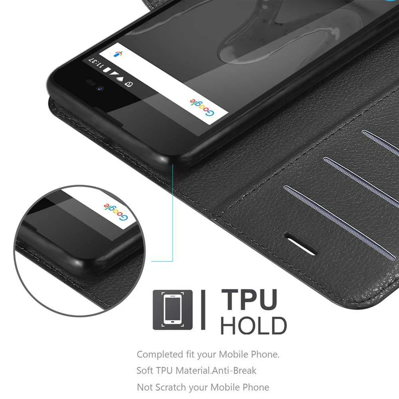 Cadorabo Hülle kompatibel mit WIKO SUNNY 2 Schutzhülle mit Magnetverschluss, Standfunktion und Kartenfach