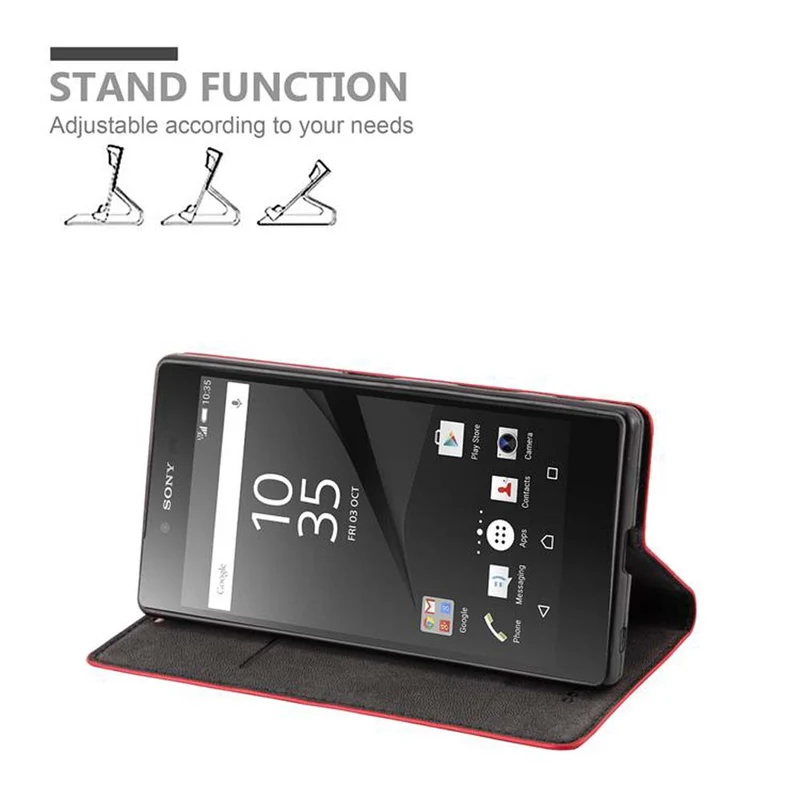 Cadorabo Hülle kompatibel mit Sony Xperia Z5 PREMIUM Schutzhülle mit Magnetverschluss, Standfunktion und Kartenfach