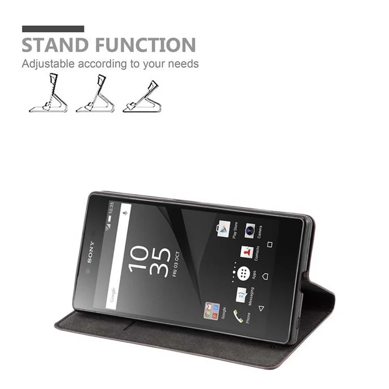 Cadorabo Hülle kompatibel mit Sony Xperia Z5 PREMIUM Schutzhülle mit Magnetverschluss, Standfunktion und Kartenfach