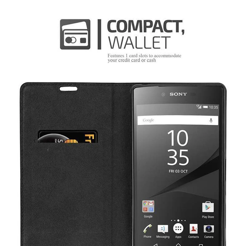 Cadorabo Hülle kompatibel mit Sony Xperia Z5 PREMIUM Schutzhülle mit Magnetverschluss, Standfunktion und Kartenfach