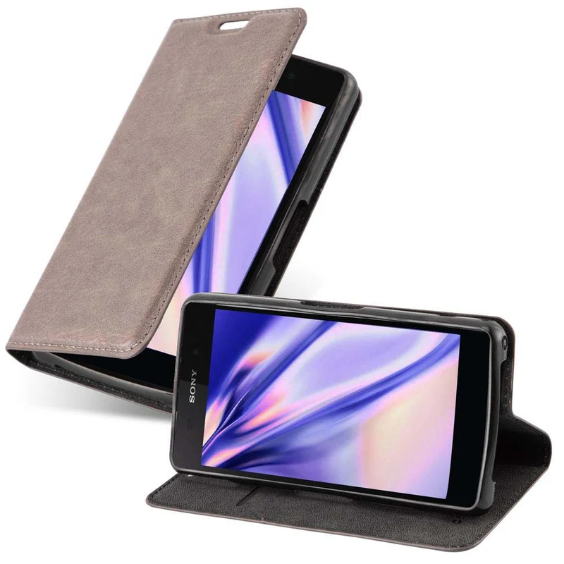 Cadorabo Hülle kompatibel mit Sony Xperia Z2 COMPACT Schutzhülle mit Magnetverschluss, Standfunktion und Kartenfach