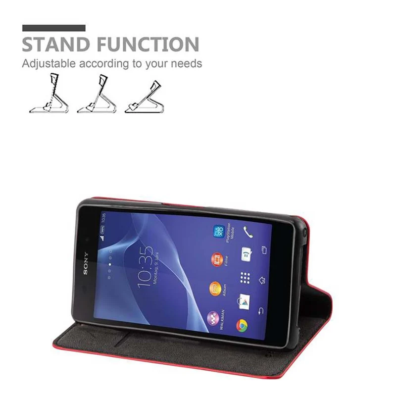 Cadorabo Hülle kompatibel mit Sony Xperia Z2 COMPACT Schutzhülle mit Magnetverschluss, Standfunktion und Kartenfach