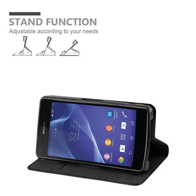 Cadorabo Hülle kompatibel mit Sony Xperia Z2 COMPACT Schutzhülle mit Magnetverschluss, Standfunktion und Kartenfach