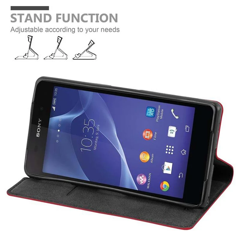 Cadorabo Hülle kompatibel mit Sony Xperia Z2 Schutzhülle mit Magnetverschluss, Standfunktion und Kartenfach