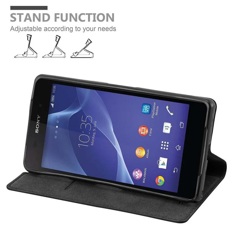 Cadorabo Hülle kompatibel mit Sony Xperia Z2 Schutzhülle mit Magnetverschluss, Standfunktion und Kartenfach