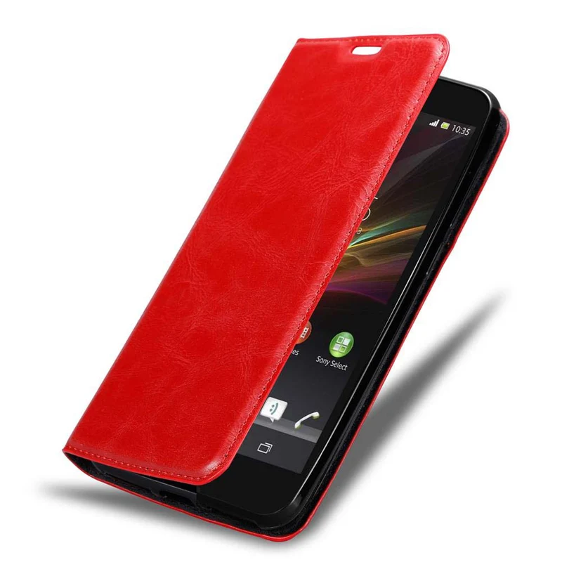 Cadorabo Hülle kompatibel mit Sony Xperia Z Schutzhülle mit Magnetverschluss, Standfunktion und Kartenfach