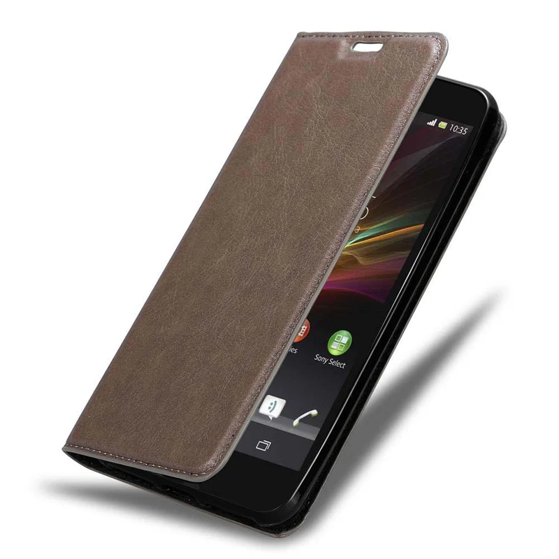 Cadorabo Hülle kompatibel mit Sony Xperia Z Schutzhülle mit Magnetverschluss, Standfunktion und Kartenfach