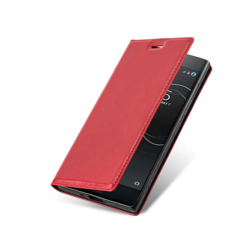 Cadorabo Hülle kompatibel mit Sony Xperia XZ1 COMPACT Schutzhülle mit Magnetverschluss, Standfunktion und Kartenfach