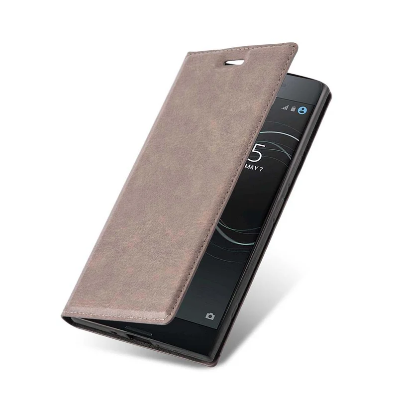 Cadorabo Hülle kompatibel mit Sony Xperia XZ1 COMPACT Schutzhülle mit Magnetverschluss, Standfunktion und Kartenfach