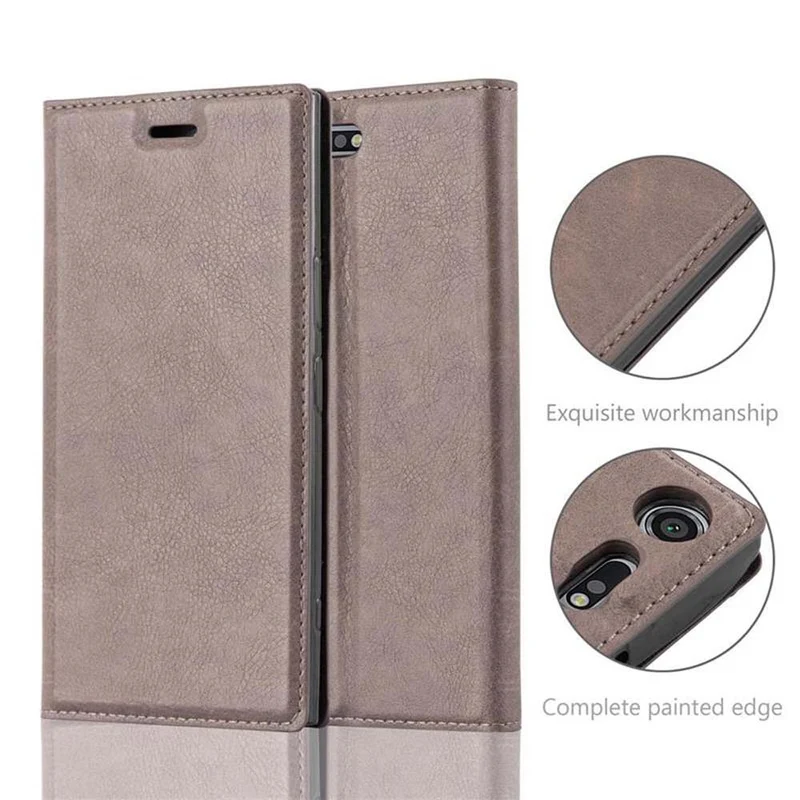 Cadorabo Hülle kompatibel mit Sony Xperia XZ1 COMPACT Schutzhülle mit Magnetverschluss, Standfunktion und Kartenfach