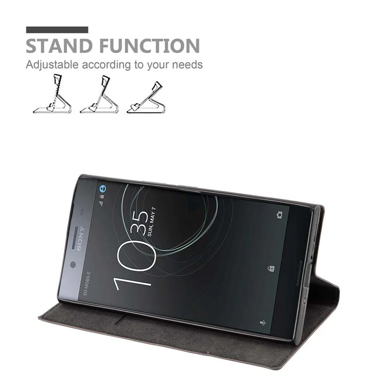 Cadorabo Hülle kompatibel mit Sony Xperia XZ1 COMPACT Schutzhülle mit Magnetverschluss, Standfunktion und Kartenfach