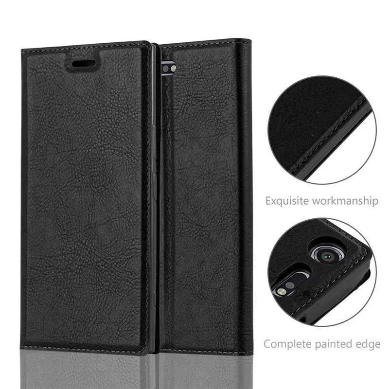 Cadorabo Hülle kompatibel mit Sony Xperia XZ1 COMPACT Schutzhülle mit Magnetverschluss, Standfunktion und Kartenfach