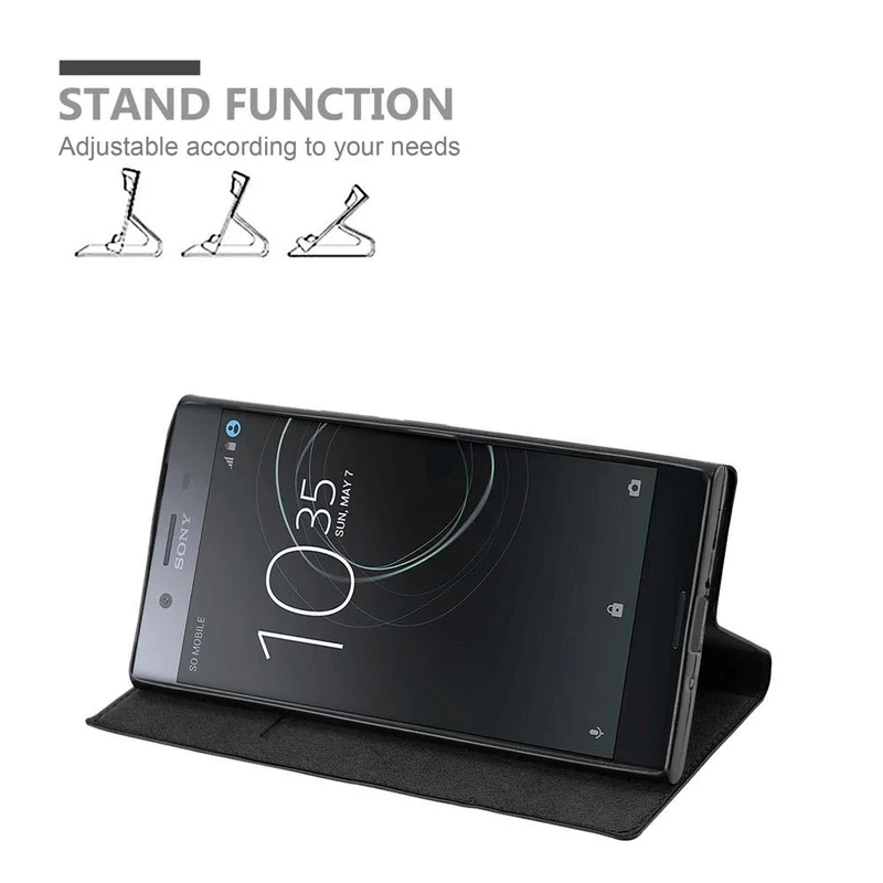 Cadorabo Hülle kompatibel mit Sony Xperia XZ1 COMPACT Schutzhülle mit Magnetverschluss, Standfunktion und Kartenfach
