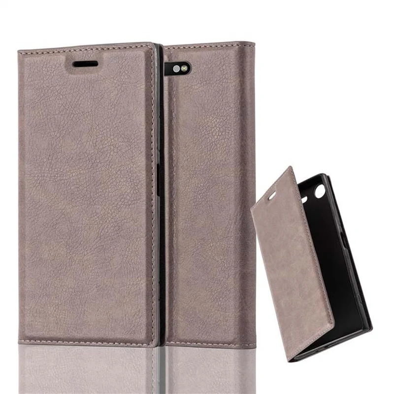 Cadorabo Hülle kompatibel mit Sony Xperia XZ1 Schutzhülle mit Magnetverschluss, Standfunktion und Kartenfach