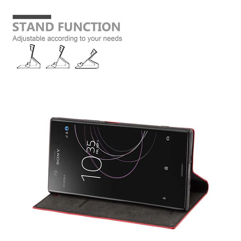 Cadorabo Hülle kompatibel mit Sony Xperia XZ1 Schutzhülle mit Magnetverschluss, Standfunktion und Kartenfach