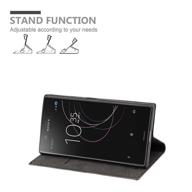 Cadorabo Hülle kompatibel mit Sony Xperia XZ1 Schutzhülle mit Magnetverschluss, Standfunktion und Kartenfach