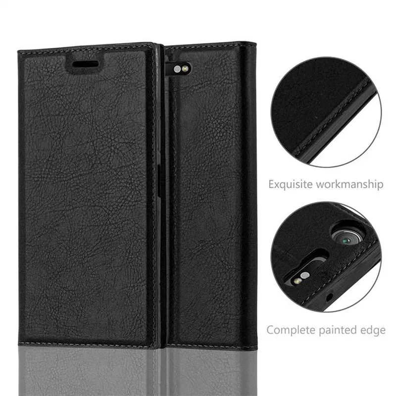 Cadorabo Hülle kompatibel mit Sony Xperia XZ1 Schutzhülle mit Magnetverschluss, Standfunktion und Kartenfach