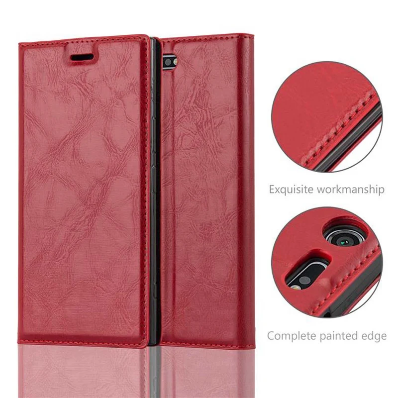 Cadorabo Hülle kompatibel mit Sony Xperia XZ PREMIUM Schutzhülle mit Magnetverschluss, Standfunktion und Kartenfach