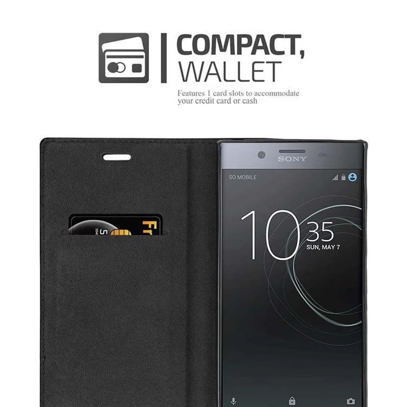 Cadorabo Hülle kompatibel mit Sony Xperia XZ PREMIUM Schutzhülle mit Magnetverschluss, Standfunktion und Kartenfach