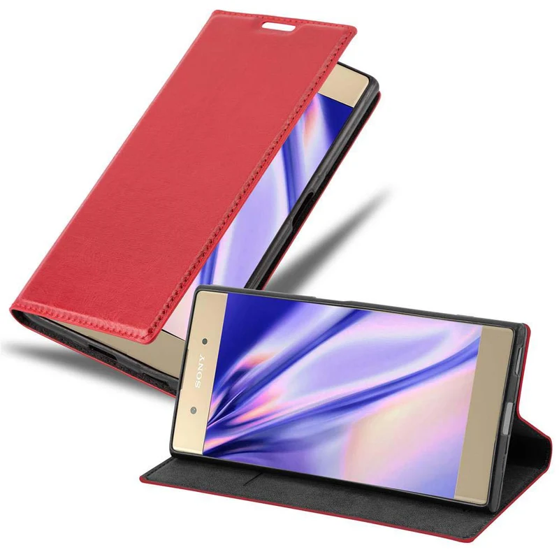 Cadorabo Hülle kompatibel mit Sony Xperia XA1 PLUS Schutzhülle mit Magnetverschluss, Standfunktion und Kartenfach