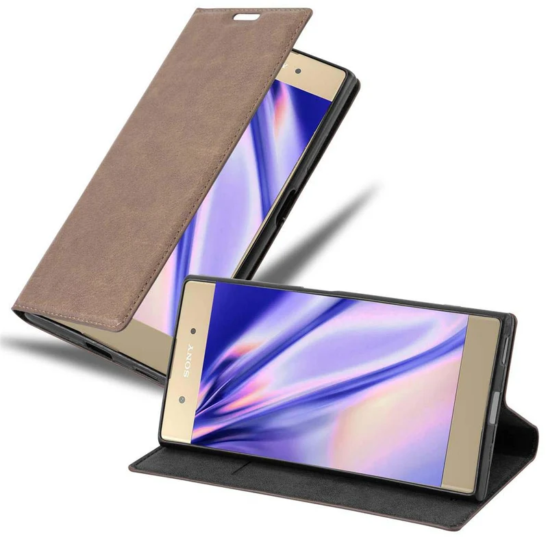 Cadorabo Hülle kompatibel mit Sony Xperia XA1 PLUS Schutzhülle mit Magnetverschluss, Standfunktion und Kartenfach