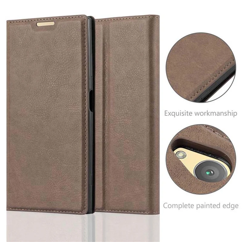 Cadorabo Hülle kompatibel mit Sony Xperia XA1 PLUS Schutzhülle mit Magnetverschluss, Standfunktion und Kartenfach