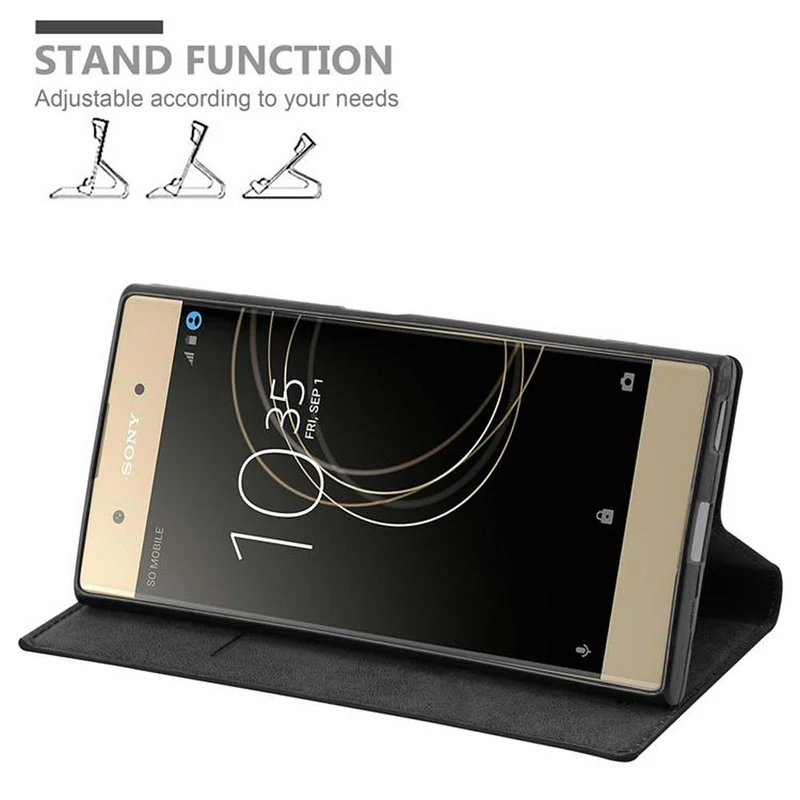Cadorabo Hülle kompatibel mit Sony Xperia XA1 PLUS Schutzhülle mit Magnetverschluss, Standfunktion und Kartenfach