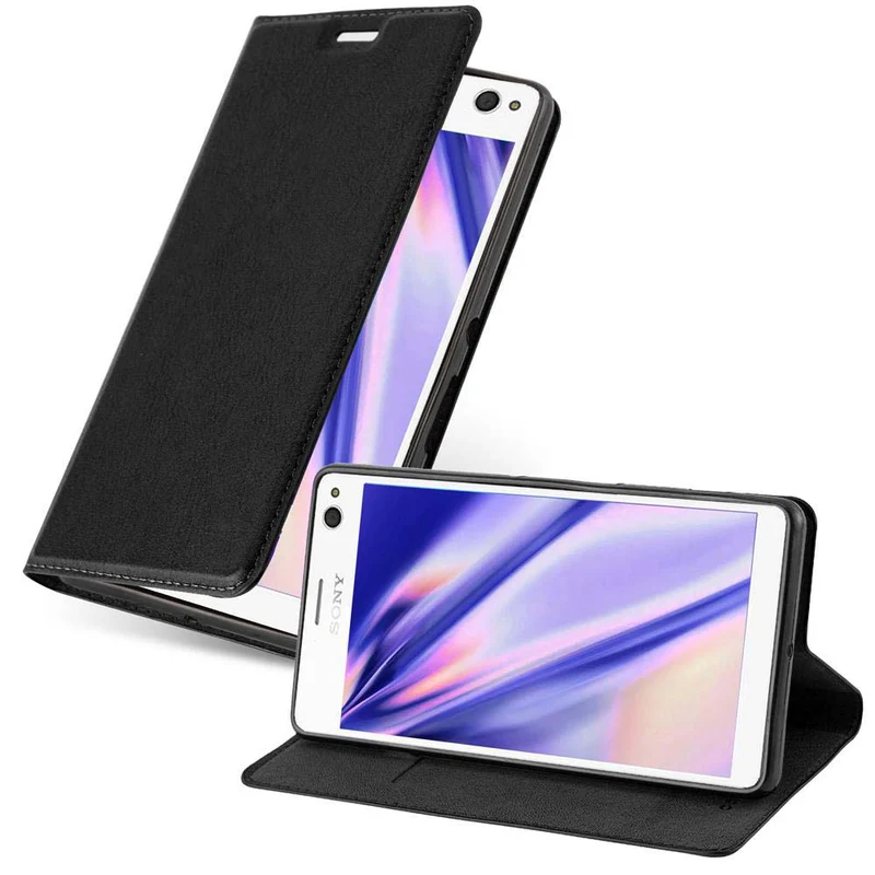 Cadorabo Hülle kompatibel mit Sony Xperia C4 Schutzhülle mit Magnetverschluss, Standfunktion und Kartenfach
