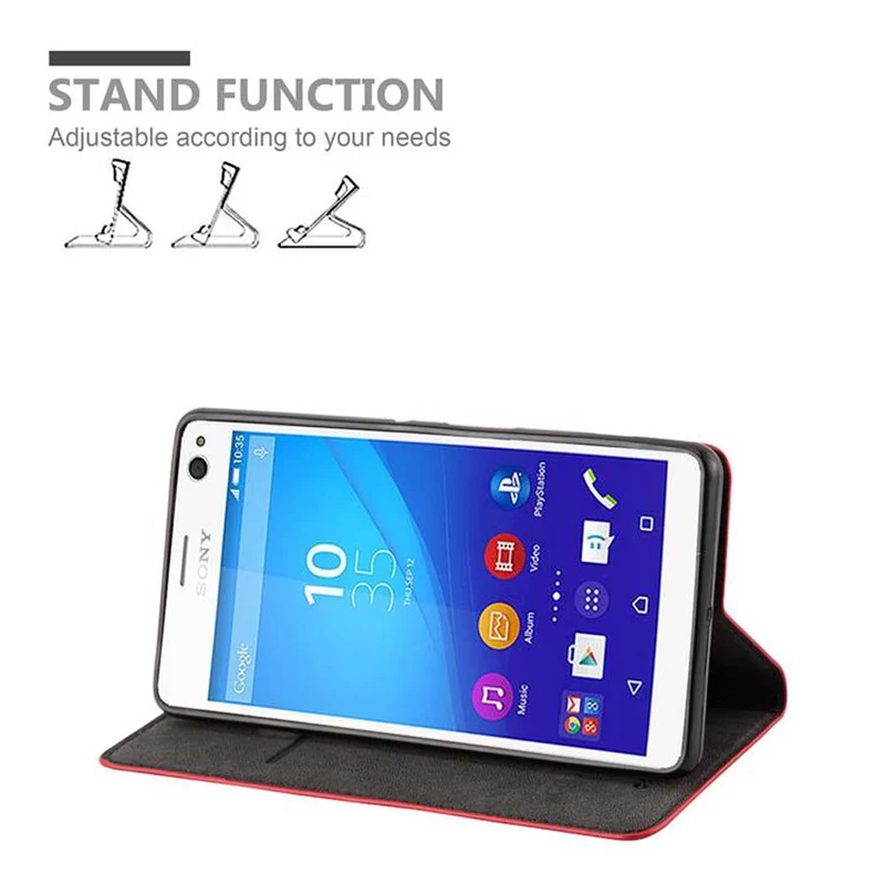 Cadorabo Hülle kompatibel mit Sony Xperia C4 Schutzhülle mit Magnetverschluss, Standfunktion und Kartenfach