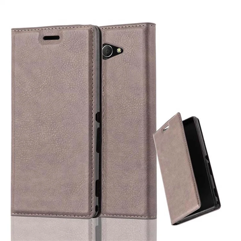 Cadorabo Hülle kompatibel mit Sony Xperia M2 / M2 AQUA Schutzhülle mit Magnetverschluss, Standfunktion und Kartenfach