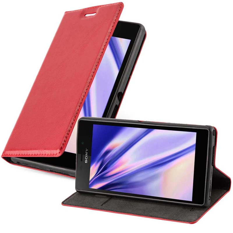 Cadorabo Hülle kompatibel mit Sony Xperia M2 / M2 AQUA Schutzhülle mit Magnetverschluss, Standfunktion und Kartenfach