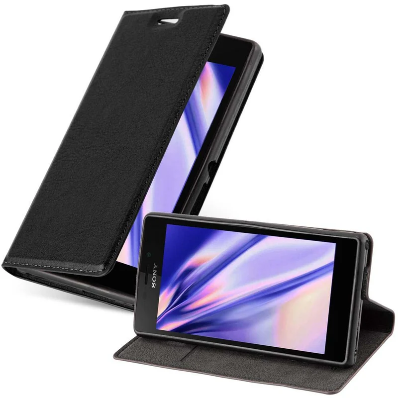 Cadorabo Hülle kompatibel mit Sony Xperia M2 / M2 AQUA Schutzhülle mit Magnetverschluss, Standfunktion und Kartenfach