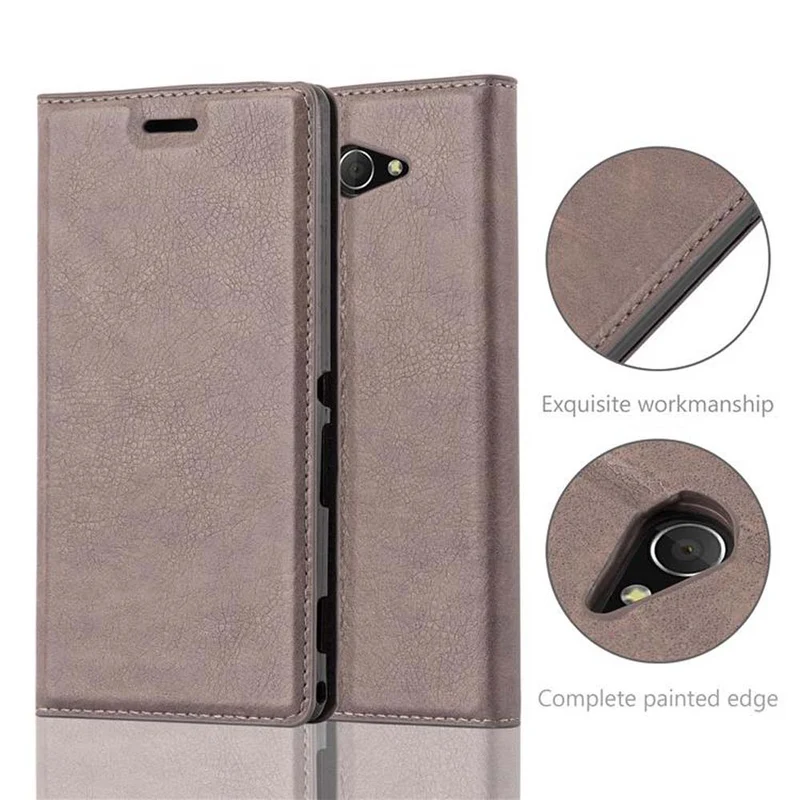 Cadorabo Hülle kompatibel mit Sony Xperia M2 / M2 AQUA Schutzhülle mit Magnetverschluss, Standfunktion und Kartenfach