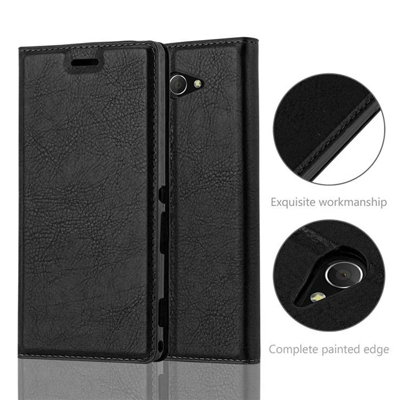 Cadorabo Hülle kompatibel mit Sony Xperia M2 / M2 AQUA Schutzhülle mit Magnetverschluss, Standfunktion und Kartenfach