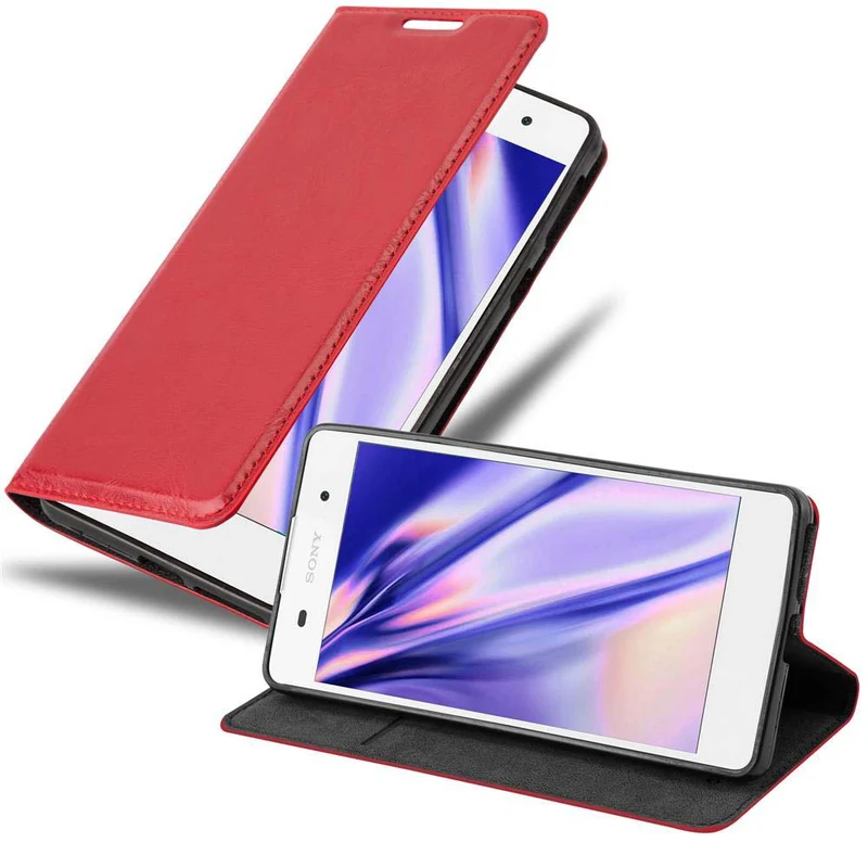 Cadorabo Hülle kompatibel mit Sony Xperia E5 Schutzhülle mit Magnetverschluss, Standfunktion und Kartenfach
