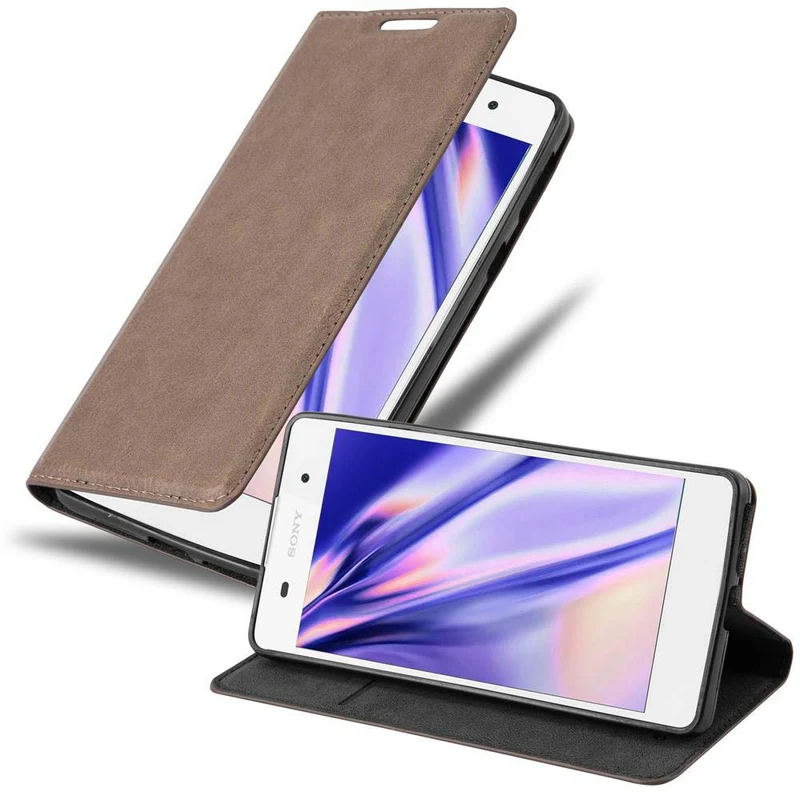 Cadorabo Hülle kompatibel mit Sony Xperia E5 Schutzhülle mit Magnetverschluss, Standfunktion und Kartenfach