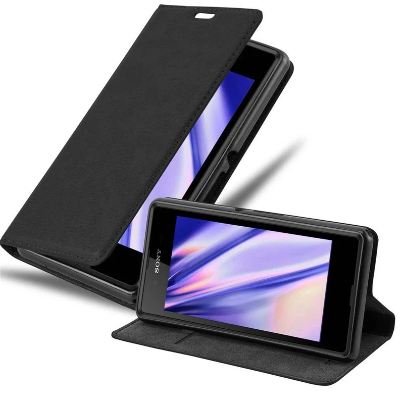 Cadorabo Hülle kompatibel mit Sony Xperia E3 Schutzhülle mit Magnetverschluss, Standfunktion und Kartenfach