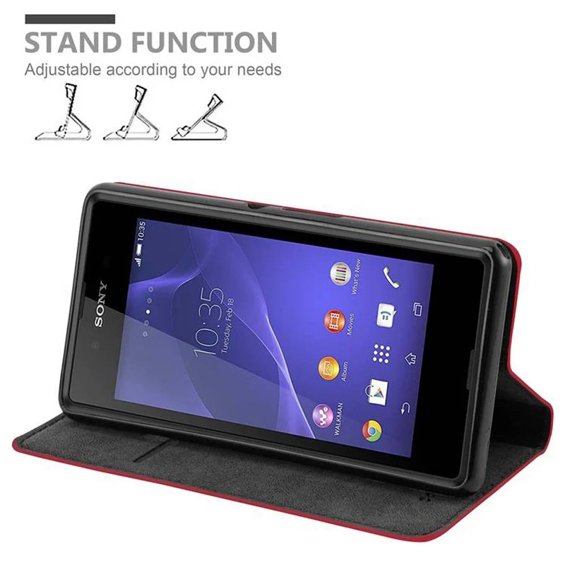 Cadorabo Hülle kompatibel mit Sony Xperia E3 Schutzhülle mit Magnetverschluss, Standfunktion und Kartenfach
