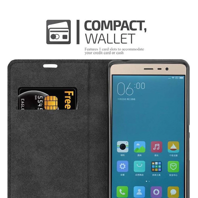 Cadorabo Hülle kompatibel mit Sony Xperia E3 Schutzhülle mit Magnetverschluss, Standfunktion und Kartenfach
