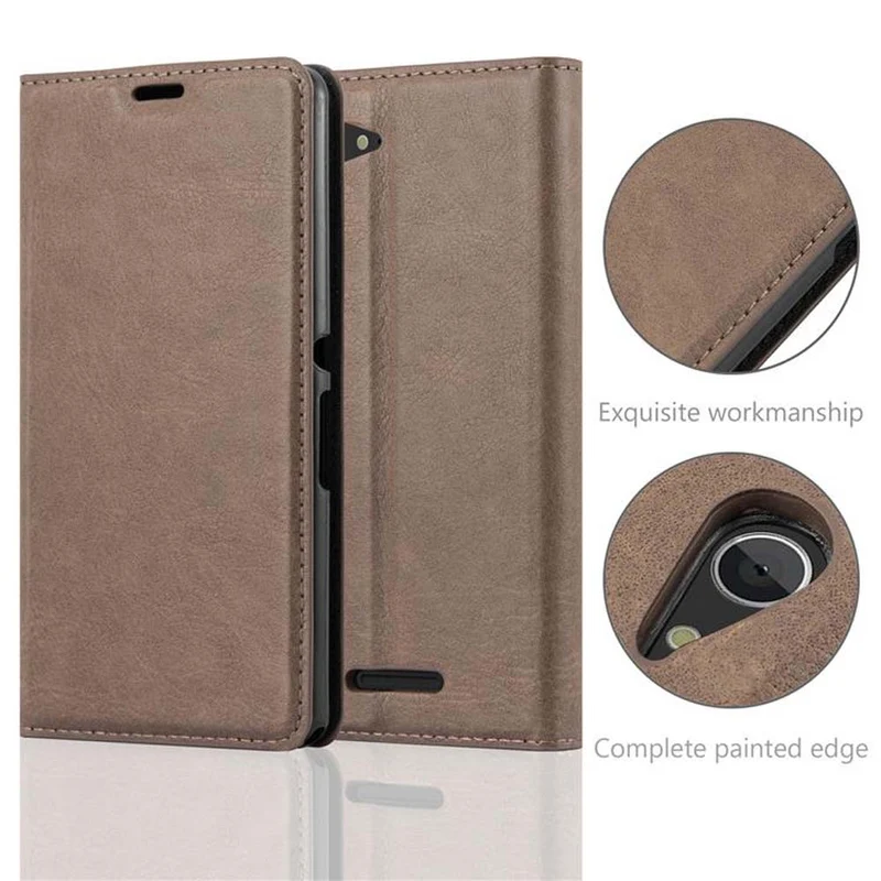 Cadorabo Hülle kompatibel mit Sony Xperia E3 Schutzhülle mit Magnetverschluss, Standfunktion und Kartenfach