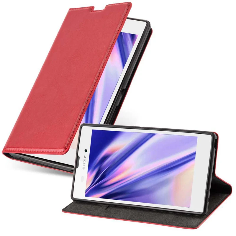 Cadorabo Hülle kompatibel mit Sony Xperia T3 Schutzhülle mit Magnetverschluss, Standfunktion und Kartenfach