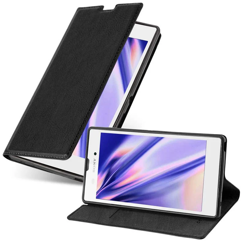 Cadorabo Hülle kompatibel mit Sony Xperia T3 Schutzhülle mit Magnetverschluss, Standfunktion und Kartenfach